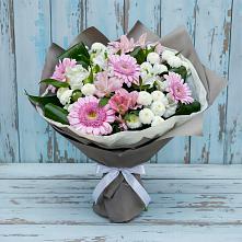 Букет цветов из:  Герберы, Альстромерии и Хризантемы в Нижнекамске