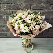 Букет цветов из:  Альстромерии, Розы и Хризантемы в Нижнекамске