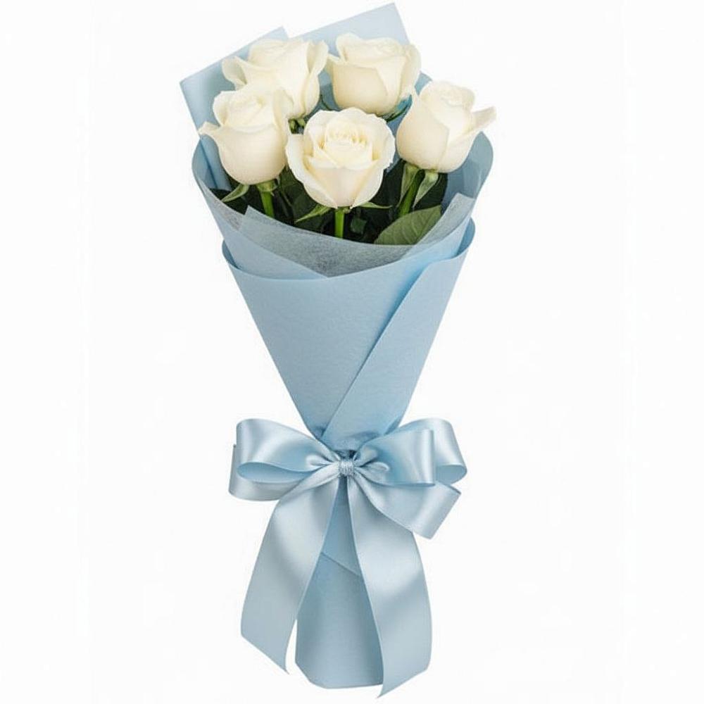Букет 5 Белых роз Проуд в Нижнекамске