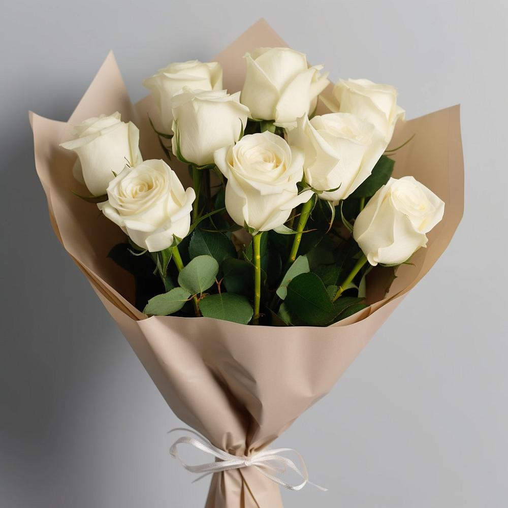 Букет 9 Белых роз Эдлесс Лав в Нижнекамске