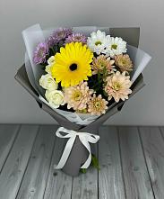 Букет цветов из:  Розы, Герберы и Хризантемы #REPLACE_PRED# Нижнекамске