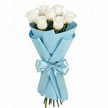 Букет 7 белых роз Проуд в Нижнекамске