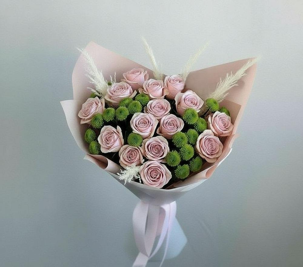 Букет цветов из: Розы и Хризантемы в Нижнекамске