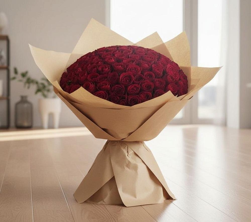 Букет 101 Красная роза в Нижнекамске