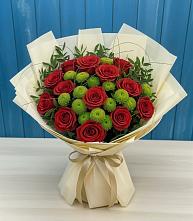 Букет цветов из:  Розы и Хризантемы в Нижнекамске