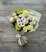Букет цветов из:  Альстромерии, Розы и Хризантемы в Нижнекамске