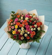 Букет Микс из разноцветных кустовых роз #REPLACE_PRED# Нижнекамске